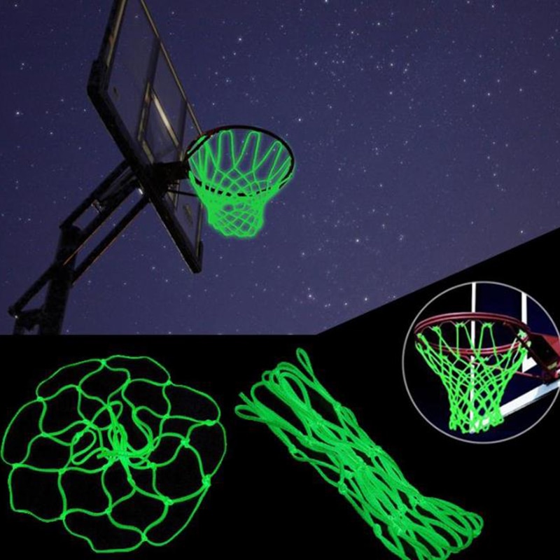 Kleur Willekeurige Groen Fluorescerend Basketbal Netto Lichtgevende Basketbal Net Night Sport Fluorescerende Standaard Basketbal Netto