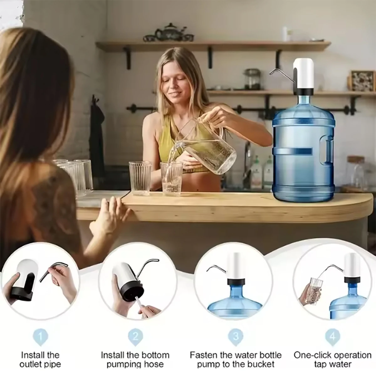 Pompa dell'acqua portatile - Estrattore d'acqua a botte efficiente - Dispositivo di aspirazione dell'acqua ad alte prestazioni per una rimozione rapida e facile dei liquidi