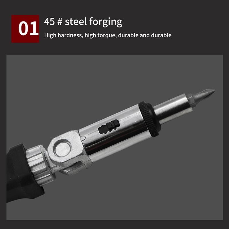 Ratchet Screwdriver 180 Degree T-type Foldable Screwdriver Set 1/4 Hex Interface Lock Disassemble Screwdriver Maintenance Tools