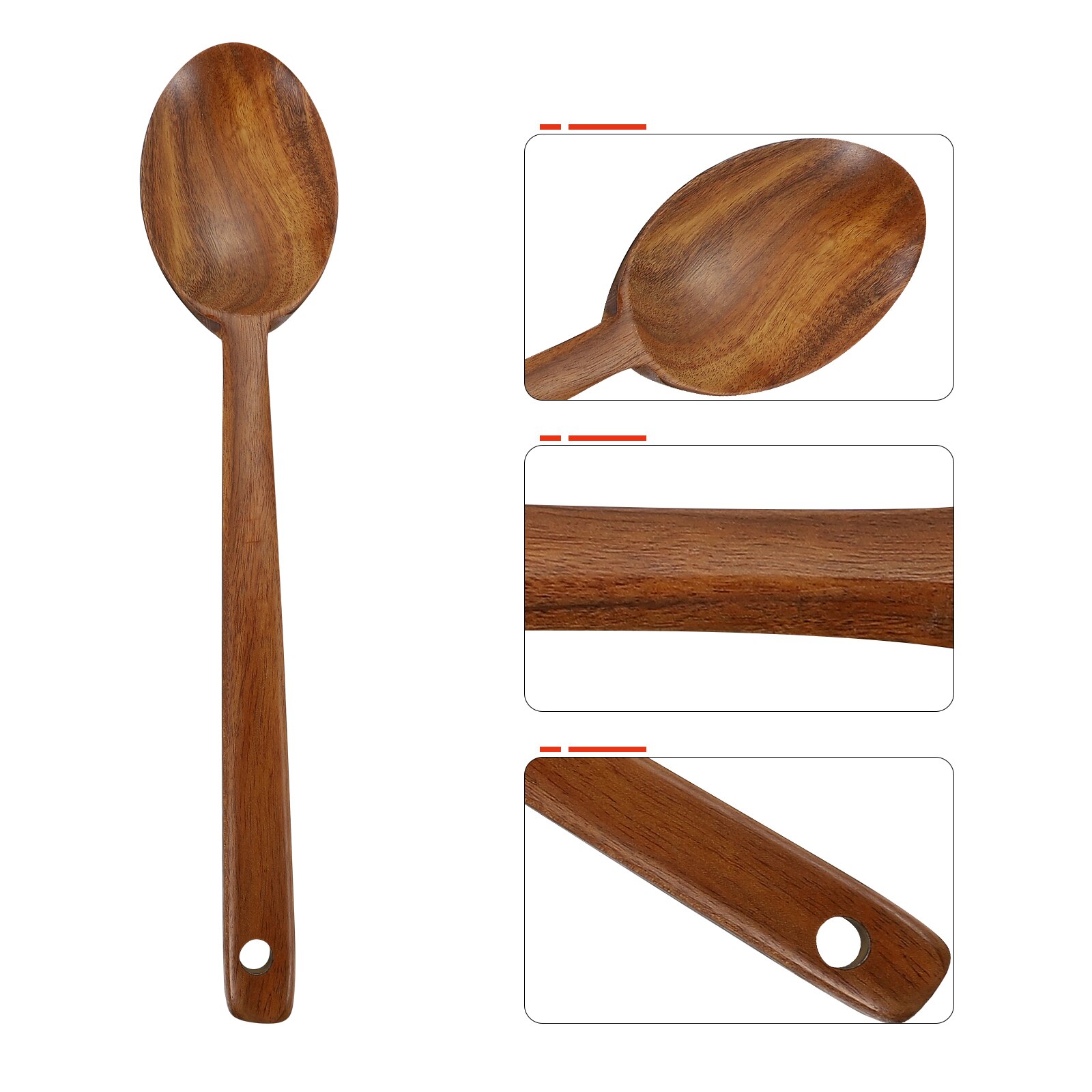 Wooden Kitchen Spoon Wood Soup Ladle Long Handle Spoon Wooden Flatware Utensil: Coffee spoon