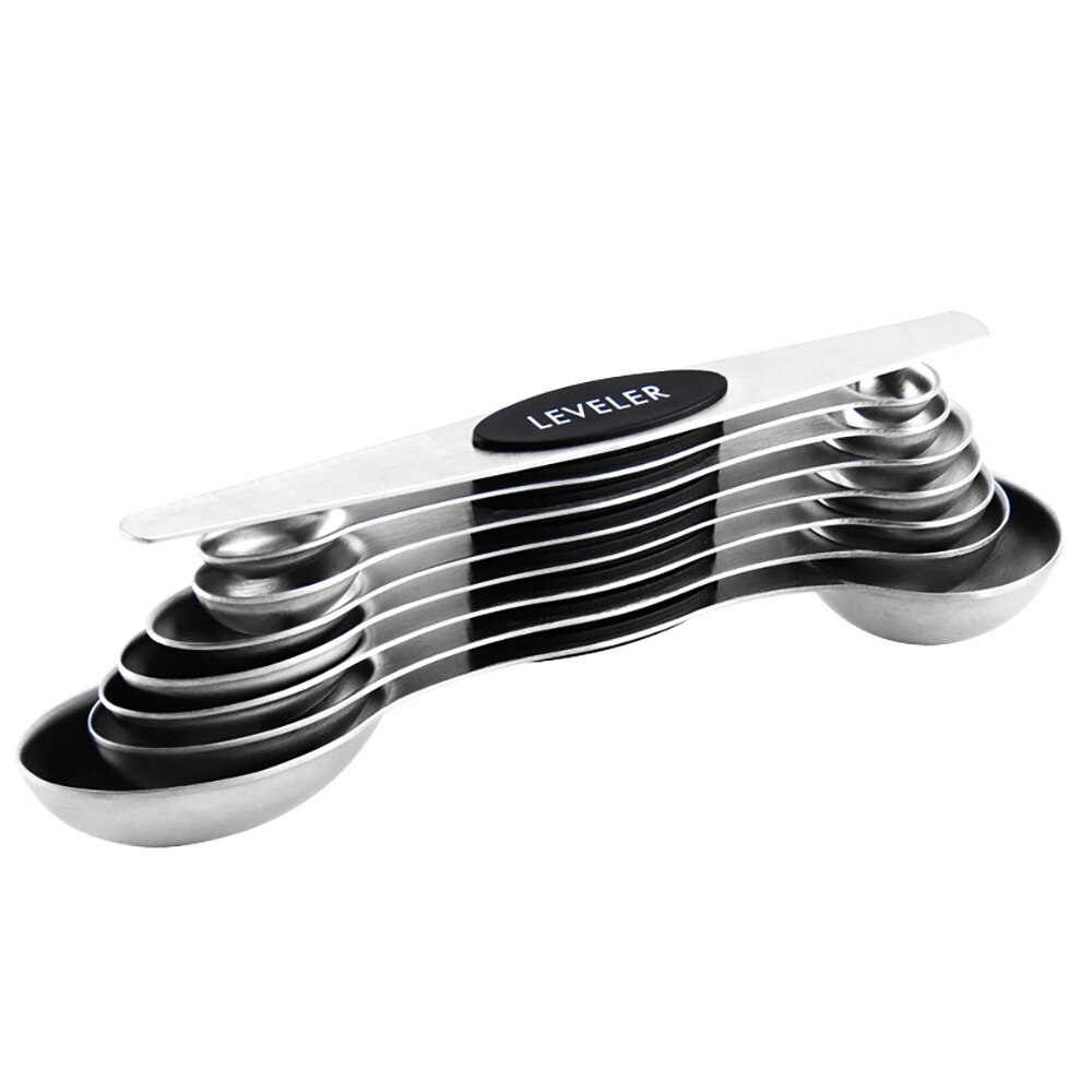 Double Head Measuring Spoon Stainless Steel Magnetic Measurement Teaspoon Kitchen Accessories Ingredients Measuring Spoon: Light Green