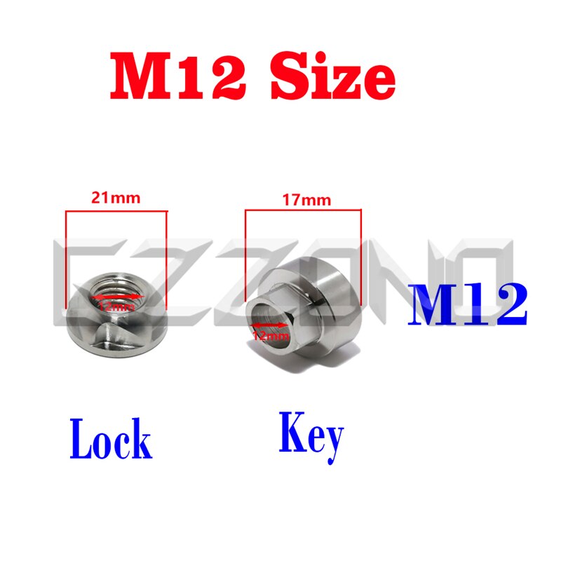 M6 M8 M10 M12 Sicherheit Anti Diebstahl Schrauben Muttern Schrauben Sicherheits Sichere 316 Edelstahl Auto Zubehör Für Auto Styling LED-leuchten: M12  Größe