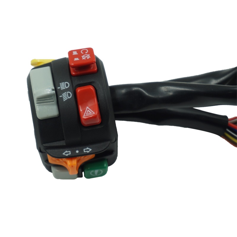 Interruptor de Control para manillar de motocicleta, montaje de luz de advertencia, señal de giro, bocina de encendido, botones de encendido, encendido y apagado, 7/8 &quot;, 22mm