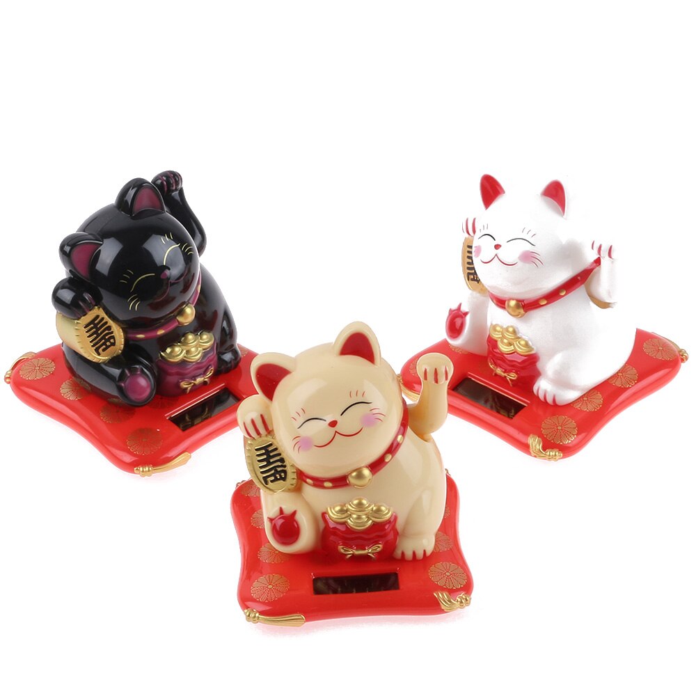 1 Pc Fortuin Katten Zonne-energie Maneki Gastvrij Lucky Wenken Poot-Zwaaien Home Office Restaurant Decor Ambachten