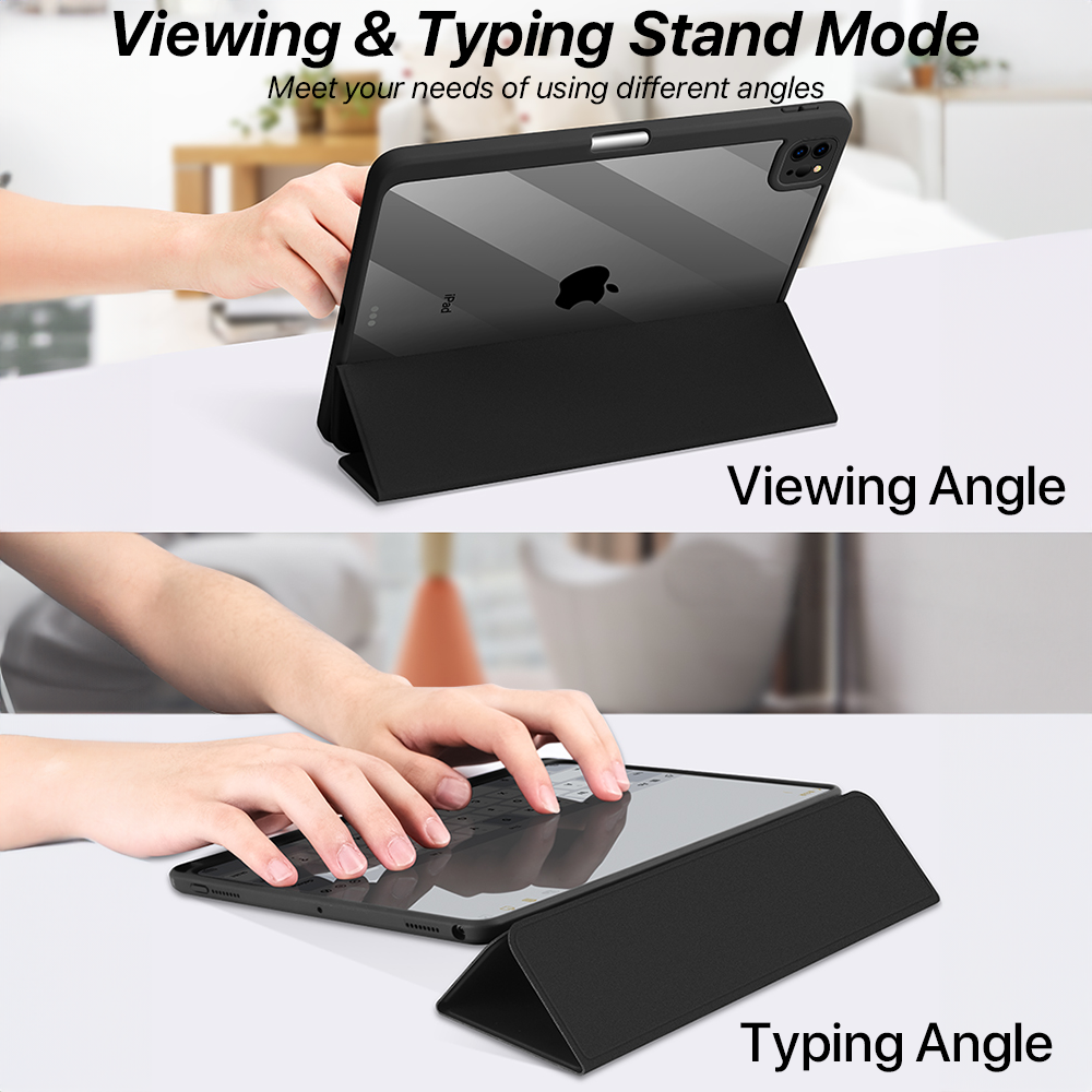 Nederlands Voor IPad 10.9 Air4 Air5 met potloodhouder Transparant geval voor IPad 5/6/7/8/9/10e Funda Mini 6 Pro 11 12.9In beschermhoes