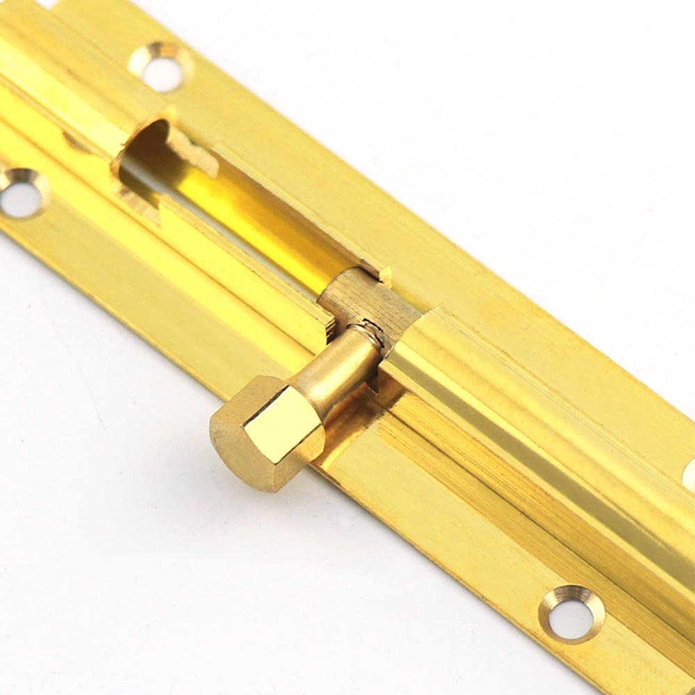 8PCS 1.5/2/3/4/6 Inch Long Golden Brass Door Latch Sliding Lock Bolt Latch Hasp Staple Gate Safety Lock