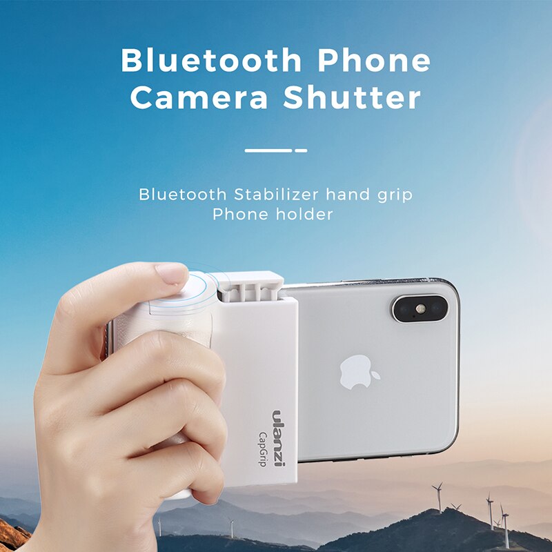 Ulanzi capgrip trådløs bluetooth selfie booster anti-ryste fjernbetjening telefon lukkerhåndtag greb telefon stabilisator