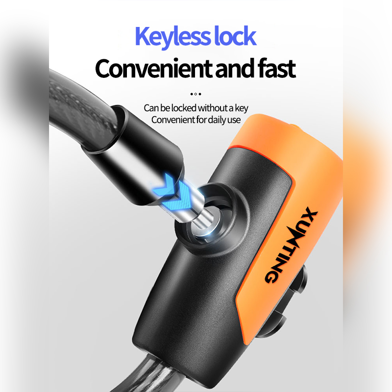 Xunting Mountain Bike Lock Electric Stainless Steel Password Fixed Portable Anti Theft Steel Wire Chain Lock Bike Accessories