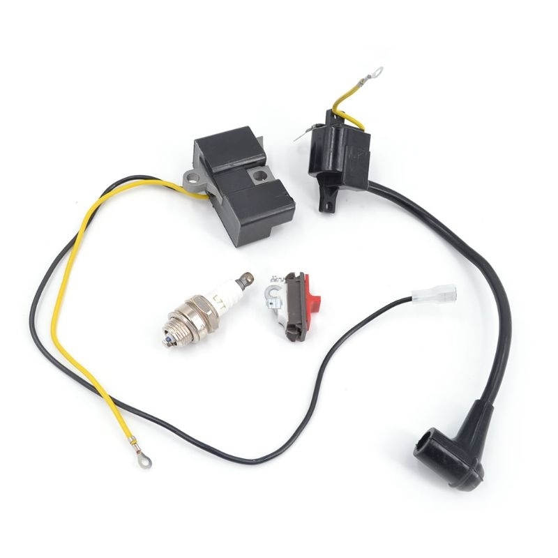 2 Parts Ignition Coil Module Kit Spark Plug Set for Husqvarna 61 162