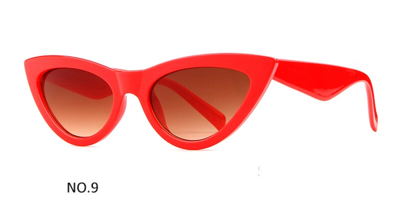 Sorvino Retro Rode Cat Eye Zonnebril Vrouwen 90 S Festival Platte Top Spiegel Cateye Zonnebril Fahion Lady shades N256: C9