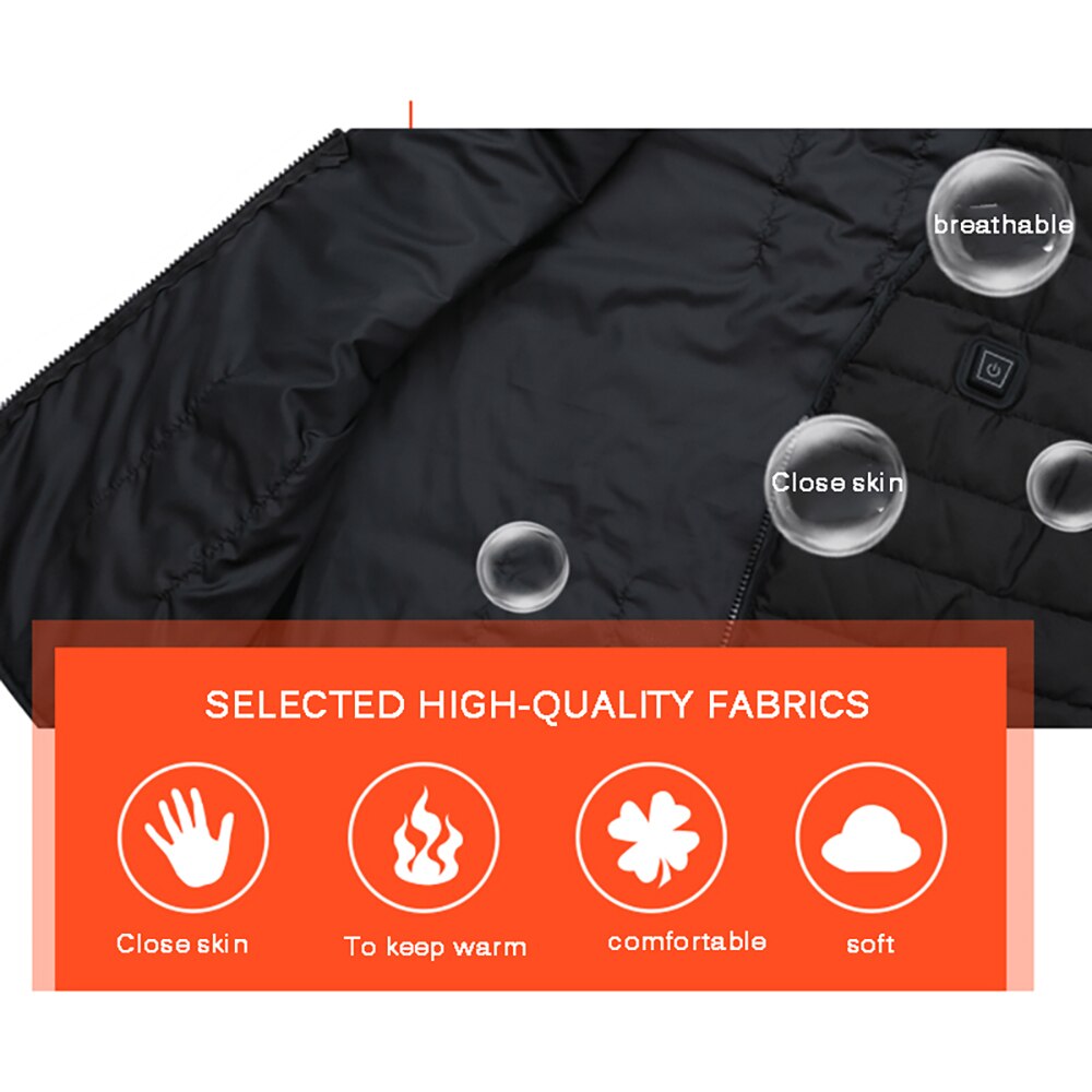 Men Women Outdoor USB Infrared Heating Vest Flexible Electric Thermal Winter Warm Jacket Clothing for Fishing Cycling Riding