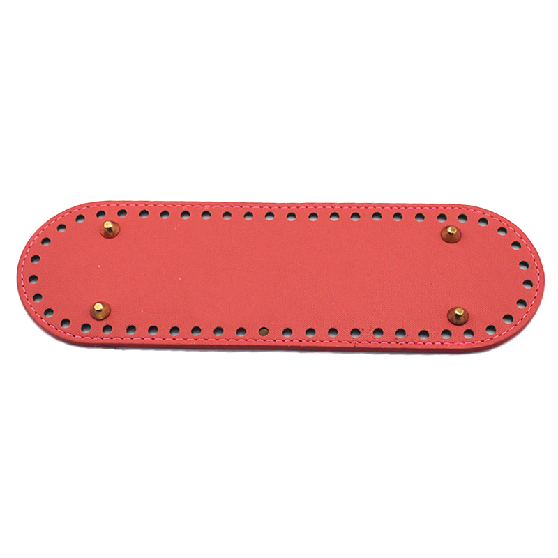 26x8cm Bag Bottom Oval PU Leather Bottoms with Holes Accessories for Knitting Handbag Crossbody Messenger Bags DIY Parts KZBT011: Red