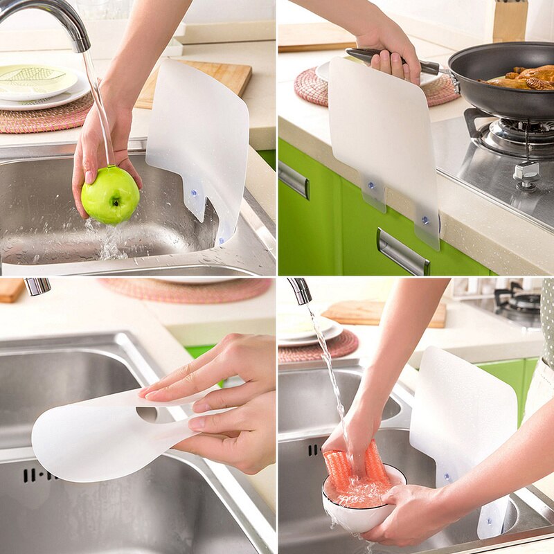 Impermeable Water Plastic Splash Guard Sucker Baffle Board Wash Basin Sink Board Water&oil Baffle Plate Kitchen Gadgets