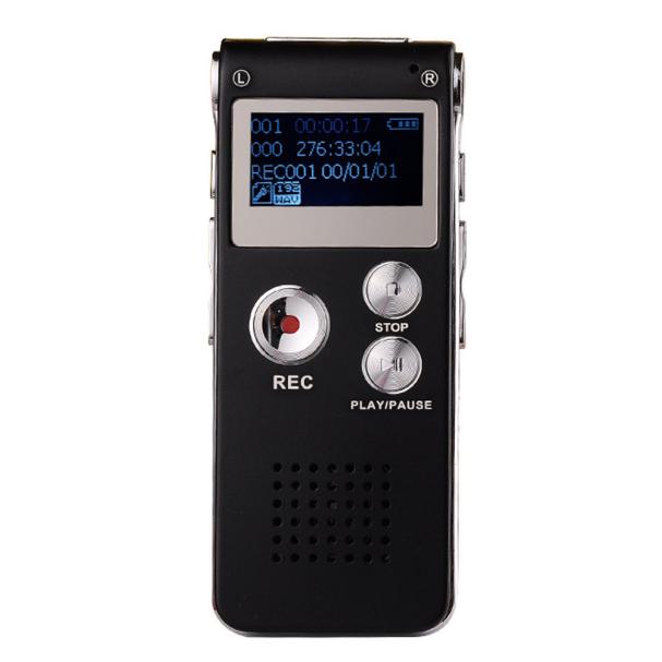 Moderno reproductor MP3 dictáfono con grabadora de voz y sonido DIGITAL, de acero, recargable, 8GB: BK