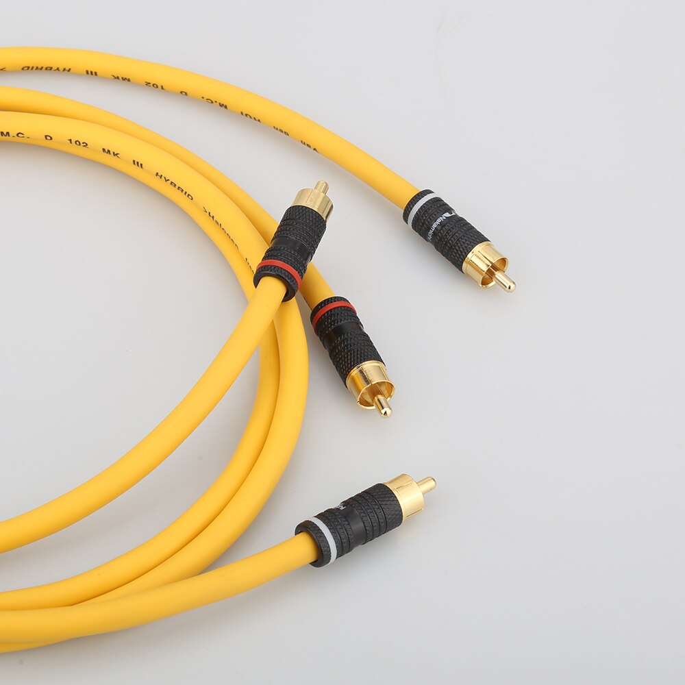 Brand Hifi Audio D102 MK III Silver Plated Rca interconnect Cable with Gold Plated RCA Plug