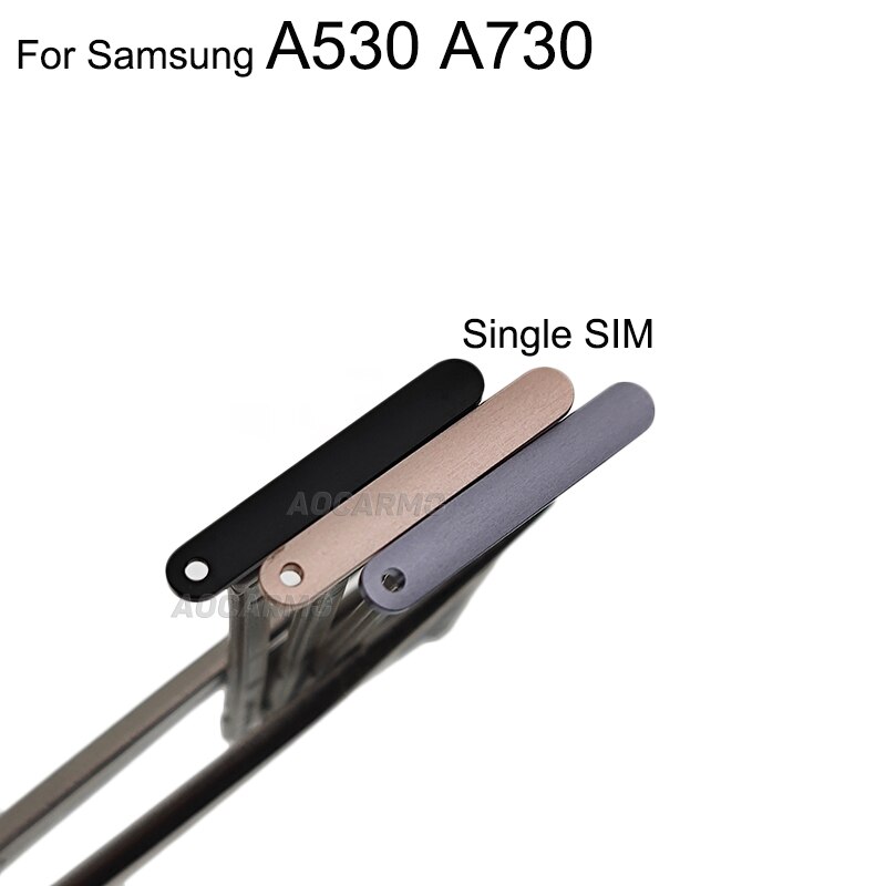 Aocarmo single &amp; dupla bandeja de cartão sim suporte microsd nano slot para samsung galaxy a8 plus 2018 a530 a730 a730f peça substituição