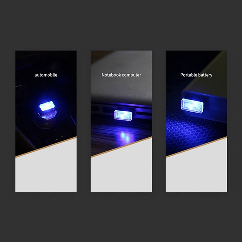 2 stk bil usb lille lys ledet atmosfære lampe modificeret belysning indretning til tesla model 3 x s bil tilbehør