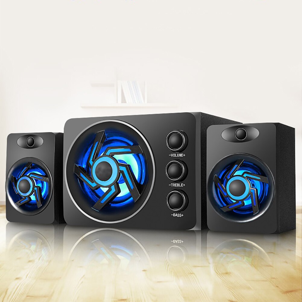 LED Audio Player Computer Speaker Universal Wooden Bass Subwoofer Sound Wireless Bluetooth-compatible Mini Speaker Music Boombox: Default Title
