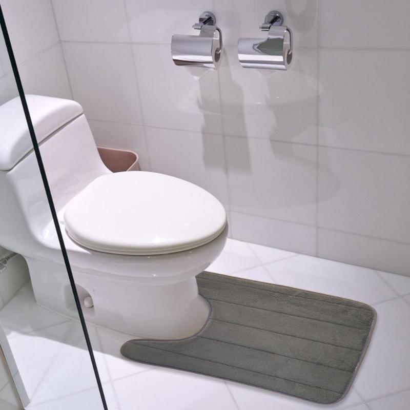 1PC Bathroom Mat Set U-Shape Bathroom Carpet Simple Toilet Rugs Non-Slip WC Mat High Water Absorbent Bath Rugs