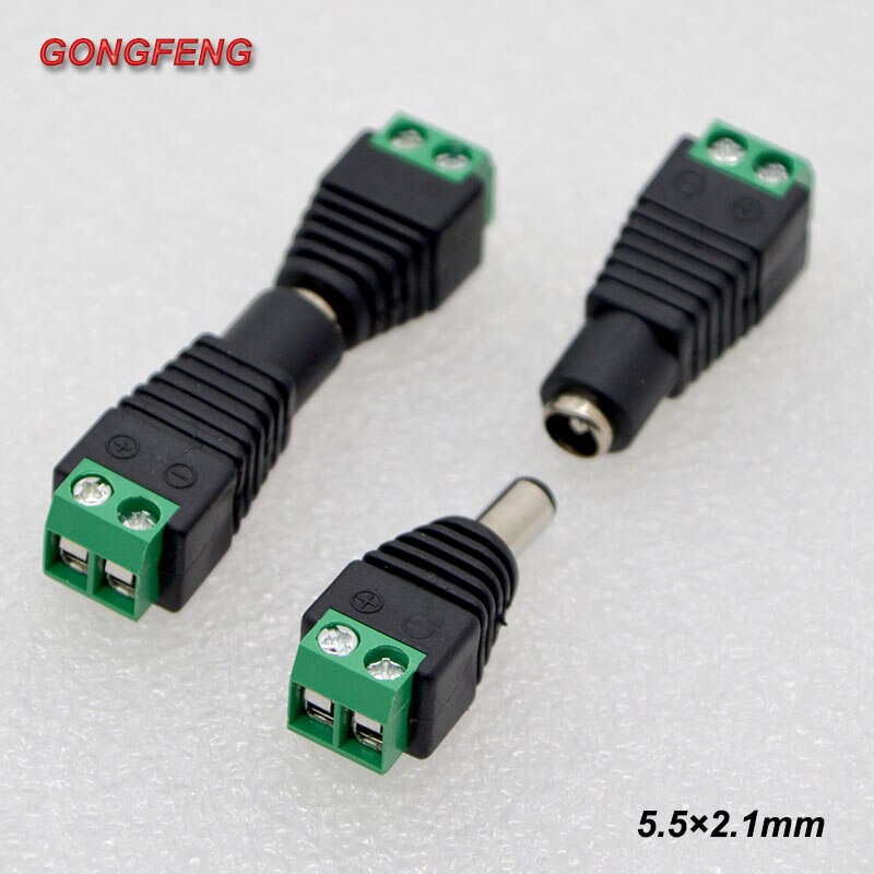 5sets DC Power Socket 5.5X2.1,5.5X2.5 mm 12V DC Power Interface Male And Female Plug Connector Special