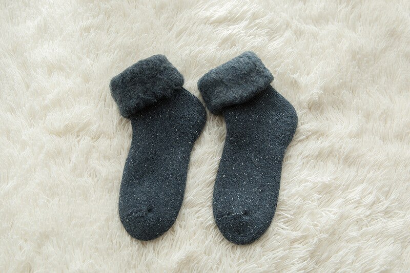 Thicken Winter Warm Wool Socks Women Japanese Style Solid Color Towel Christmas Socks for Ladies 102402: 02