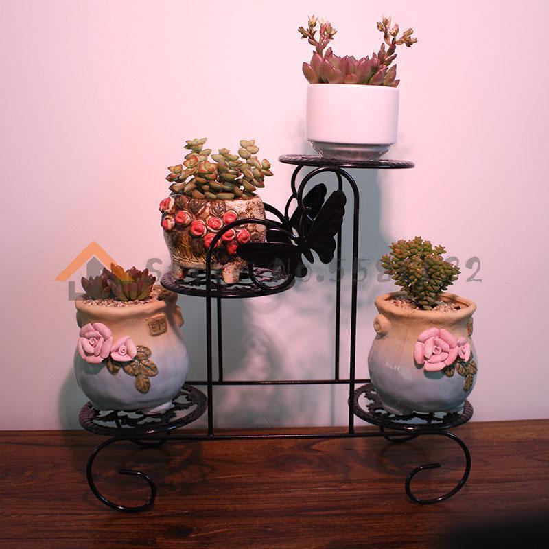 Étagère de bureau en fer forgé avec Mini fleurs, étagère multifonctionnelle pour recevoir le balcon, pot de fleurs: Model2