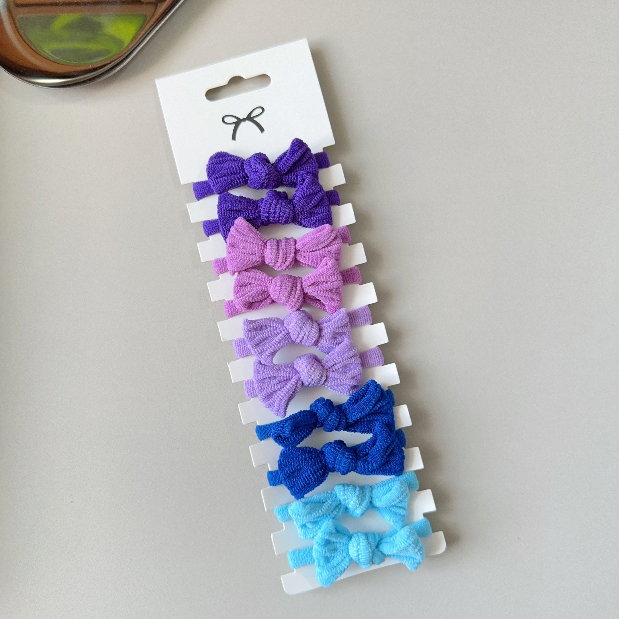 10 Uds. De lazos de 3 estilos, banda de goma elástica para el cabello, lazos para el cabello, cinta, coleta, accesorios para el cabello de grogrén, bandas para la cabeza para niña para niños: Verde claro