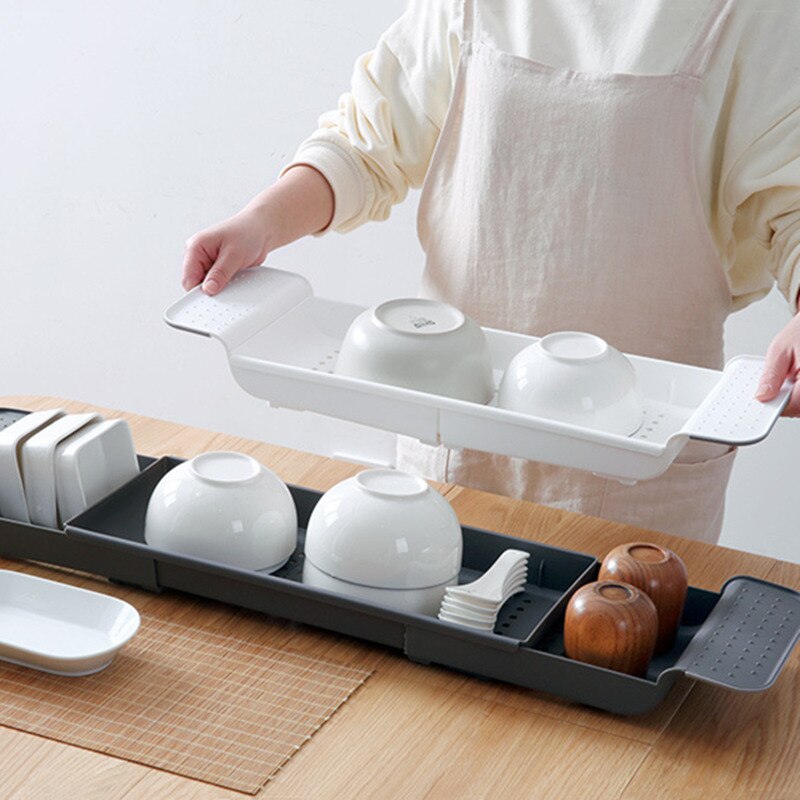 Extendable Retractable Plastic multifunctional shower Shelf kitchen Makeup rack Basin bathroom tray bathtub Box organization