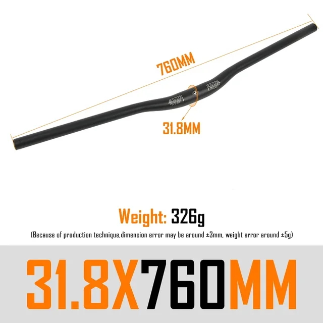 UNO-Manillar de bicicleta recto/ribalón, mango plano de aleación de aluminio para bicicleta de montaña, 640, 680, 720, 740, 760, 780, 800mm, piezas de bicicleta: Verde claro