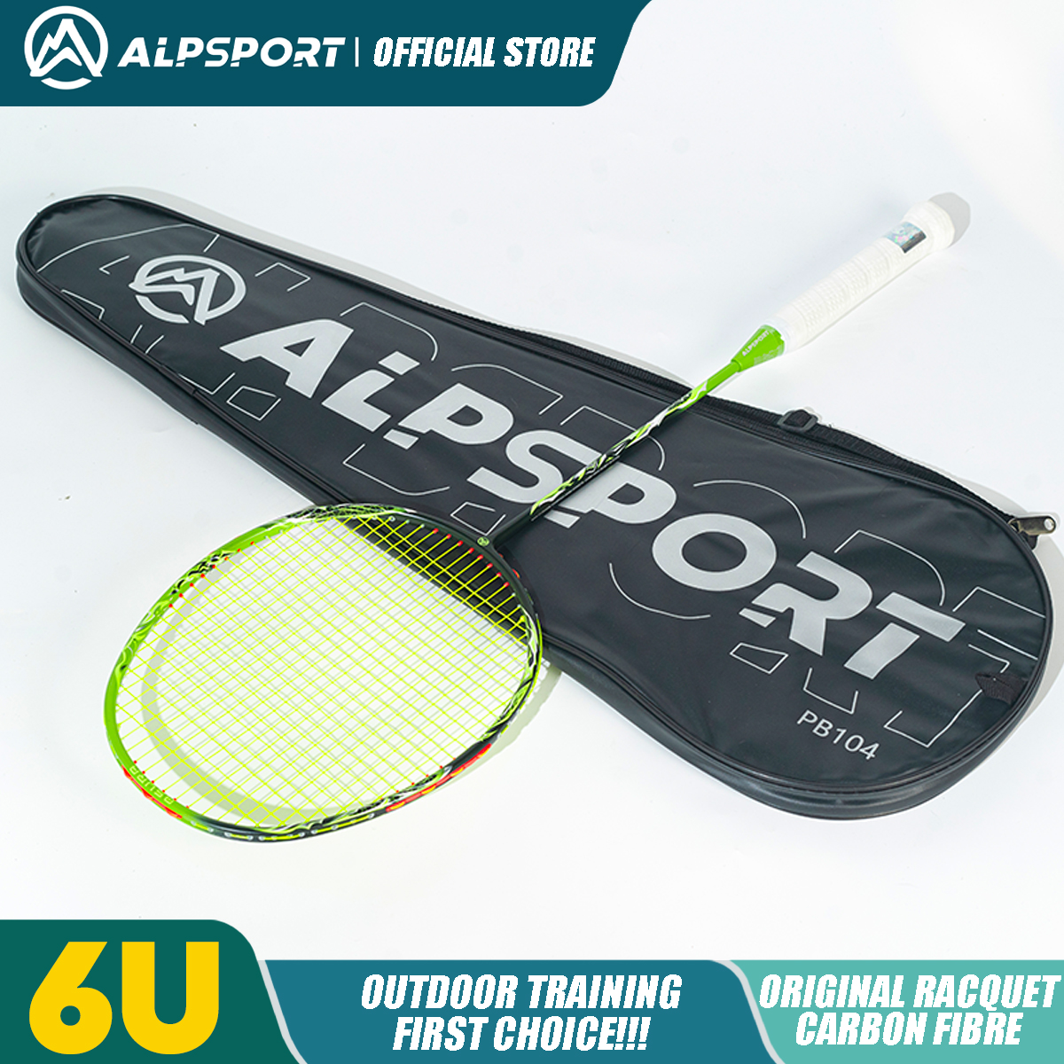 ALPSPORT Asura 6U MAX 38LBS G5 Black Badminton Racket Full Carbon Fiber Original Pro Offensive for Teens & Outdoor Sports: Red