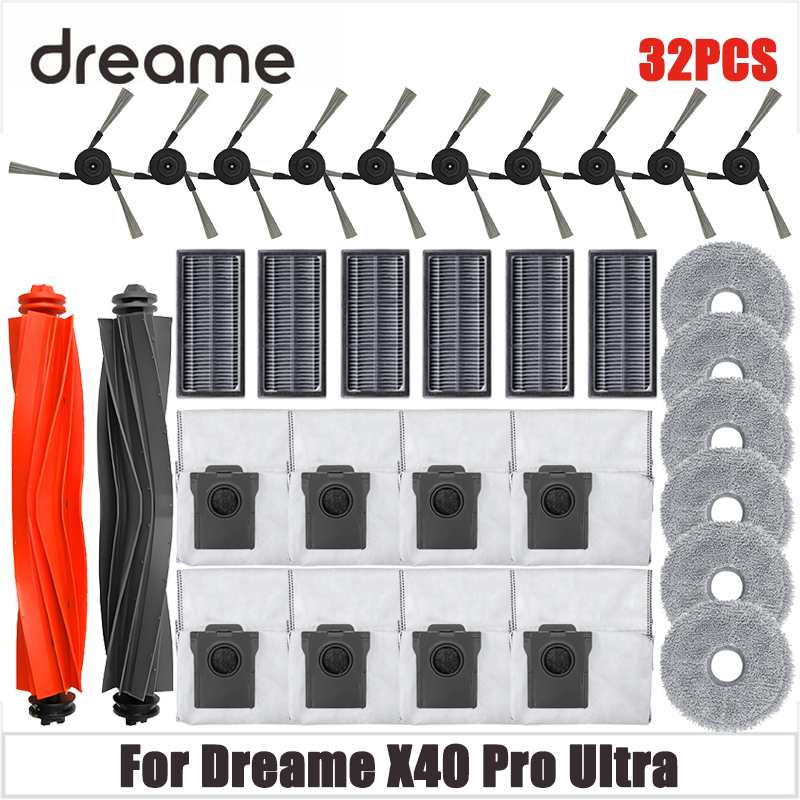 Dreame X40 pro ultra robot aspirapolvere principale doppio principale spazzola Mocio filtro Hepa sacchetto della polvere accessori pezzi di ricambio di ricambio: Grigio scuro