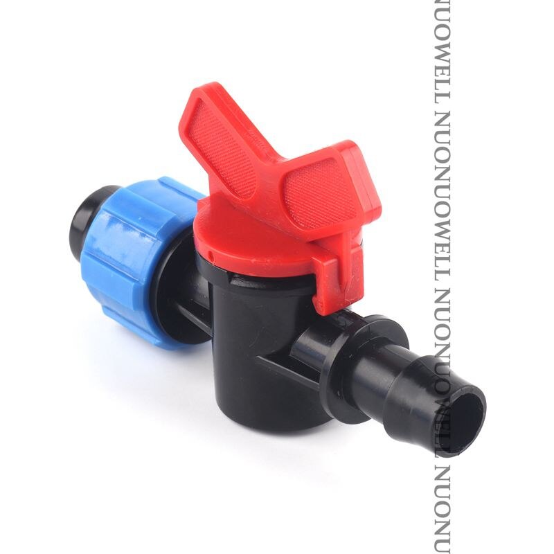 2pcs 16mm 20mm PE Pipe Bypass Ball Valve Threaded Lock Irrigation System Connectors Drip Irrigation Tape Locknut Water Valve