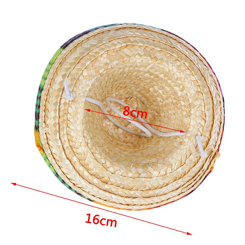 Mini Pet Dogs Straw Hat Sombrero Cat Sun Hat Beach Party Straw Hats Dogs Hawaii Style Hat For Dogs Funny Accessories