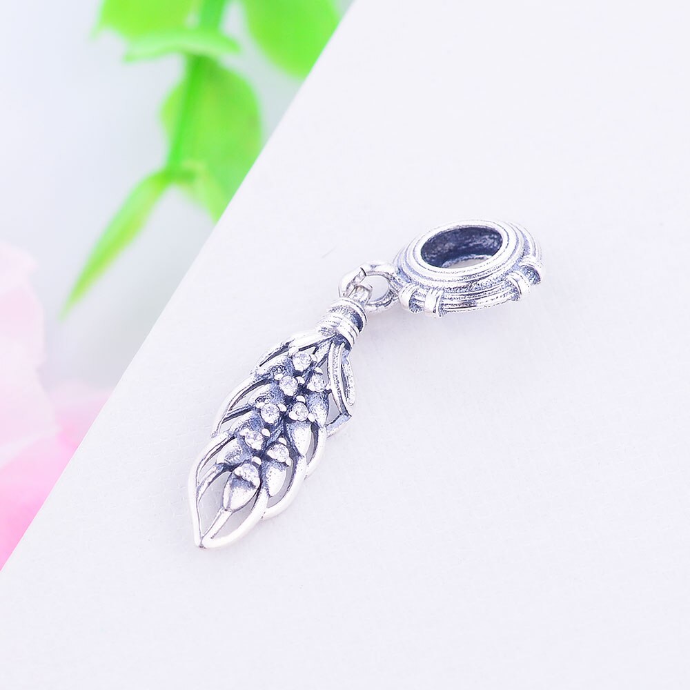 Berloque Real 925 Sterling Zilver Tarwe Graan Dangle Bedels Kralen Fit Originele Bedels Armbanden Sieraden Maken Voor Vrouwen