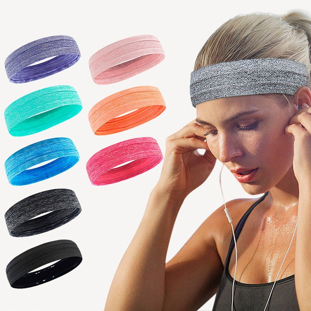 Unisex Elastische Zweetband Sport Gym Hoofdband Workout Absorberende Yoga Hoofdband Fitness Effen Kleur Outdoor Running Hoofdband