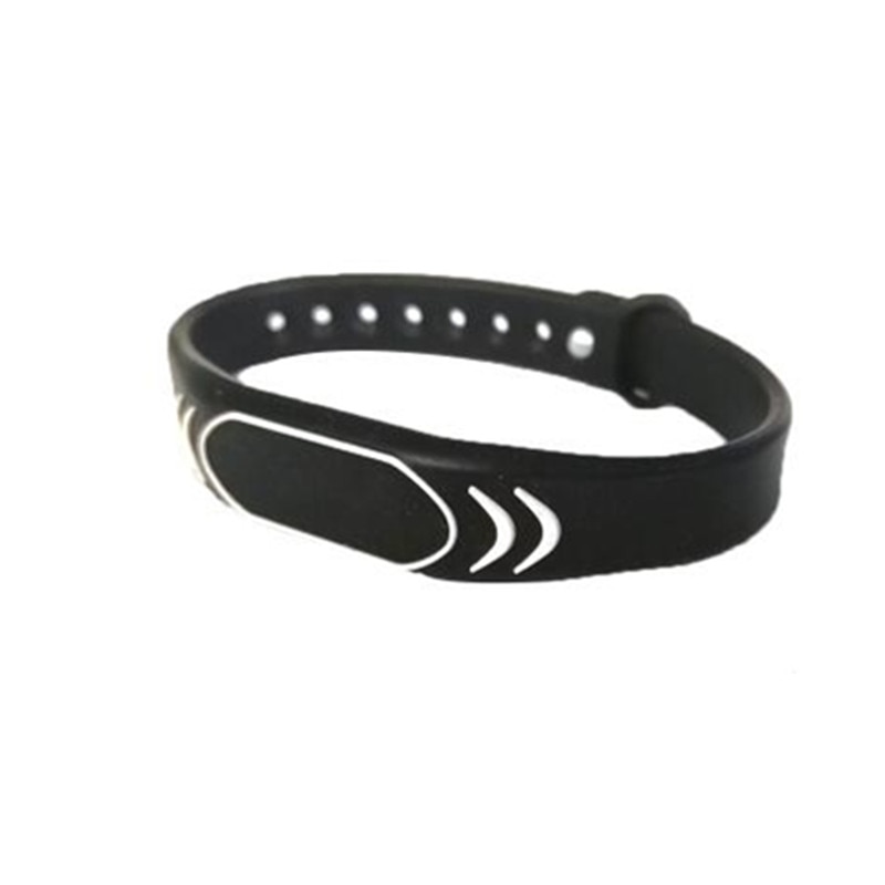 Tarjeta RFID de 125KHz EM4100, negra, lectura única, pulsera, llavero, tarjeta de Control de acceso a prueba de agua, pulsera, etiqueta legible, 1 ud.: 1pcs black