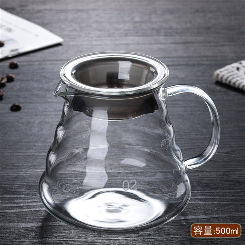 Nube en forma de taza de café el café tetera de vidrio resistente al calor tetera reutilizable café utensilios para café/300/500/700 ml: 500ml