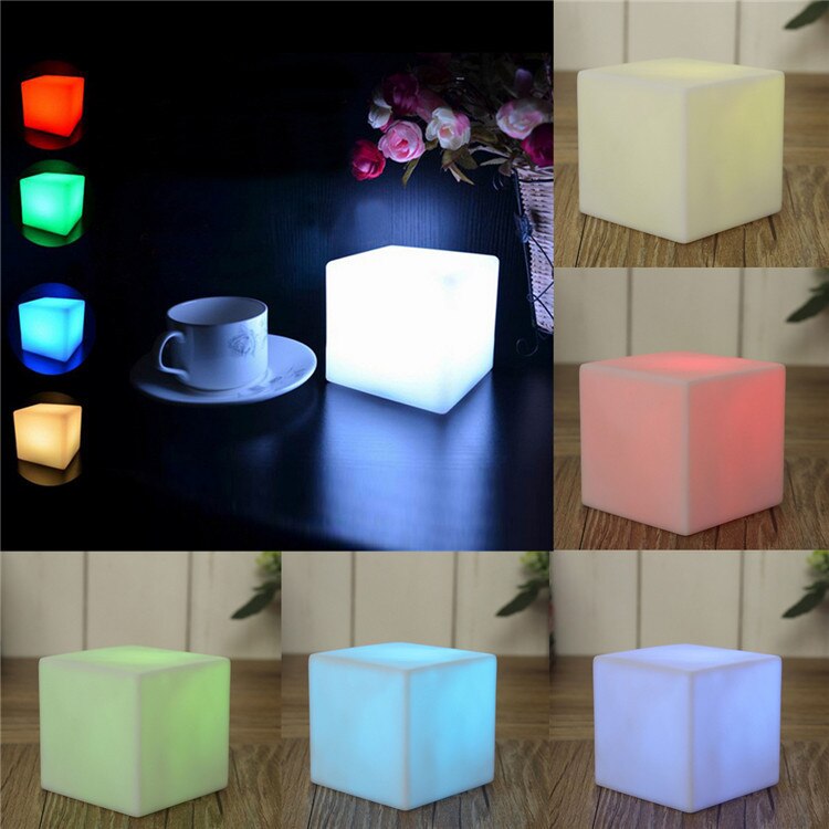 Small Night Light Color Mini Square Night Light Seven Color Luminous Color... – Grandado