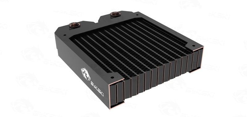 Bykski 28mm tyk kobber 240mm computer vandudledning væske varmeveksler enkelt række radiator til 12cm blæsere b -240rd- m