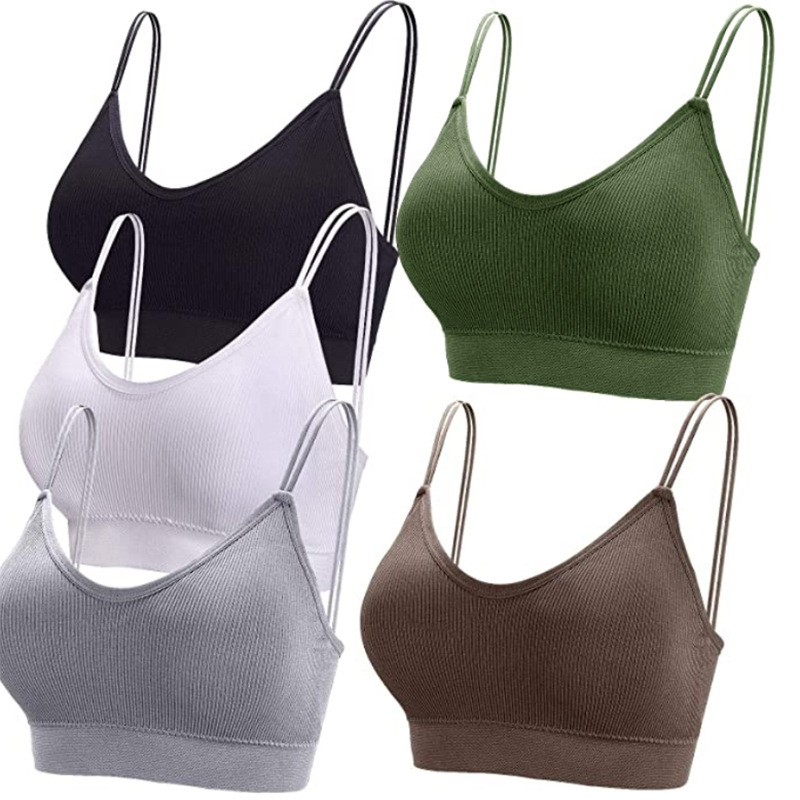 Shoulders with Strapless wrapped around the chest sports with breast pads black underwear bra girl