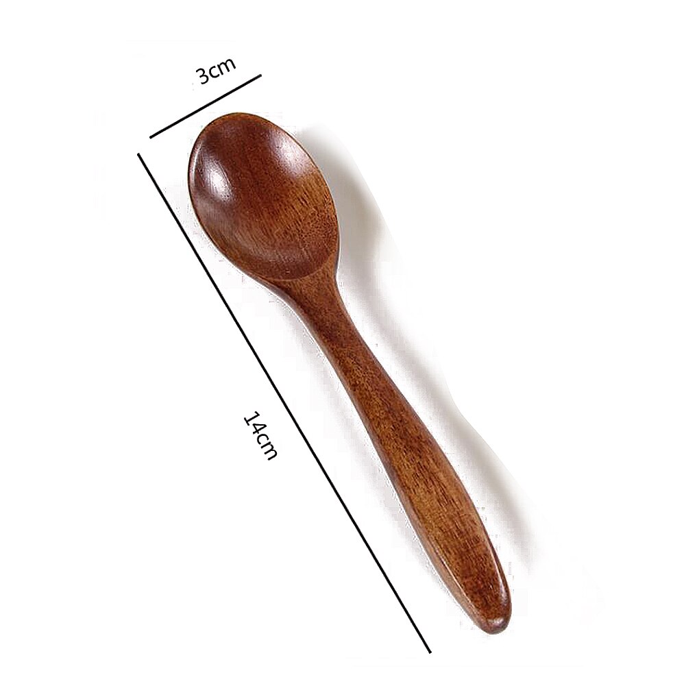 14cm Japanese Wooden Spoon Tableware Edible Stirring And Stirring Cooking Tool Long Handle Spoon With Kitchen Cooking Utensils