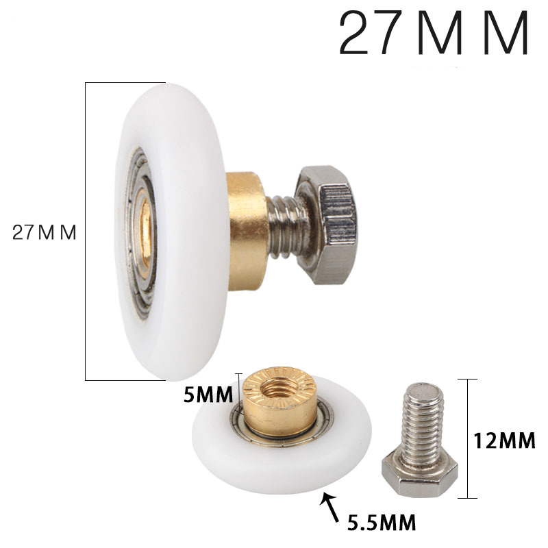 1/2/4 Stück Türrolle, Duschräume, Kabinen, Riemenscheibe, Duschraumrolle/Läufer/Räder/Riemenscheiben, Durchmesser 20/23/25/27 mm: Gelb / 12mm