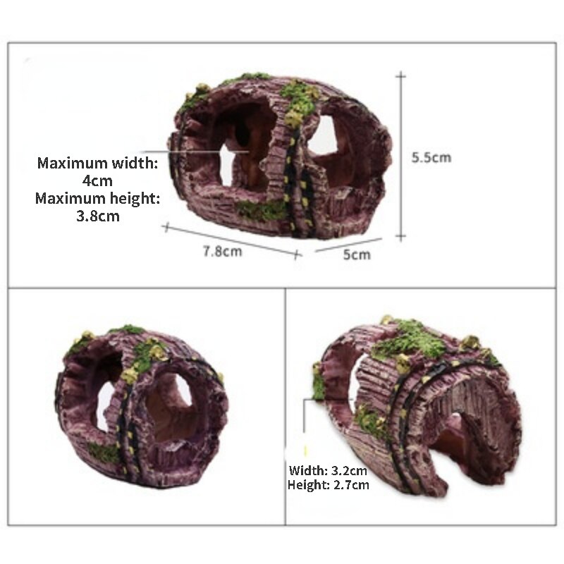 Aquarium Accessories Fish Tank Decorative Landscaping Resin Crafts Antique Wine Barrel Fish and Shrimp Shelter Breeding Nest