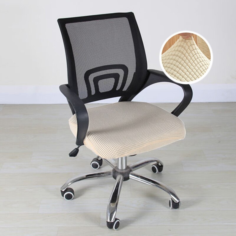 Elastyczny pokrowiec na krzesło biurowe żakardowe pokrowce na siedzenia kukurydza polarowa Slipcover elastyczny ochraniacz na fotel komputerowy Sillas De Oficina: biały seat pokrywa