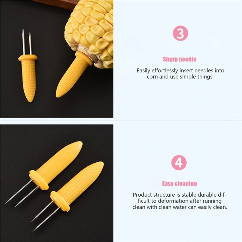 Agujas de maíz para barbacoa, soportes para maíz, mazorca de maíz, pinchos para frutas, tenedores, tenedor de Barbacoa al aire libre, herramienta de cocina, accesorios de tenedores para barbacoa