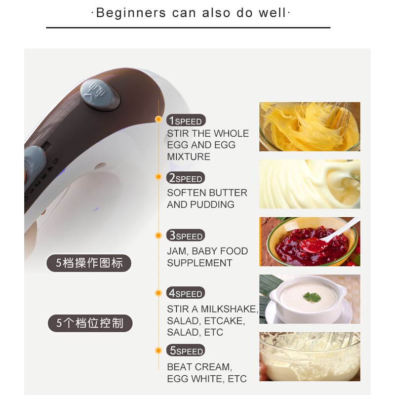 125w hand mixer electric mixer egg cream hand mixer kitchen Blender braun Mini eggbeater cake mixer