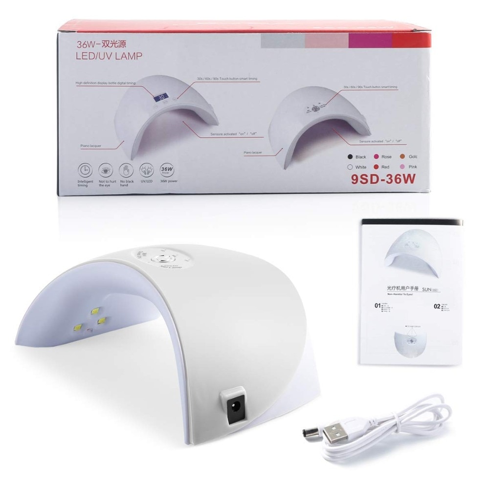 36w led naglar gelish lampa 12 uv torktumlare konst nali lampa manikyr för hemmabruk maskin torktumlare verktyg för alla typer usb-kontakt naglar