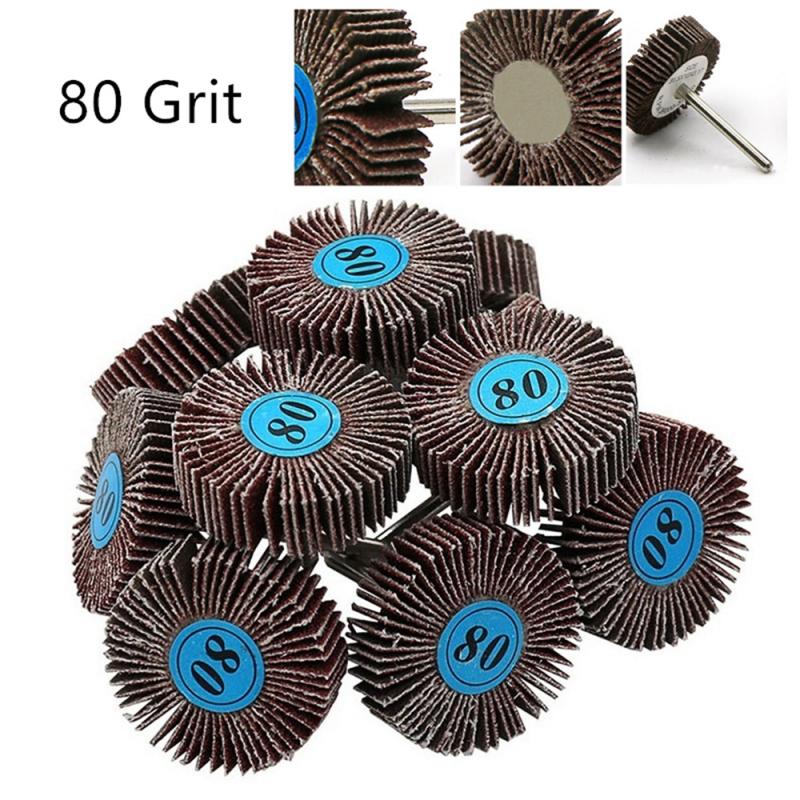 Hpybest 8 Stks 80# Tapered Cone Slijpen Hoofd Schuurpapier Flap Wielen Polijsten Schuurgereedschap voor Boor Dremel Accessoires 6mm Schacht