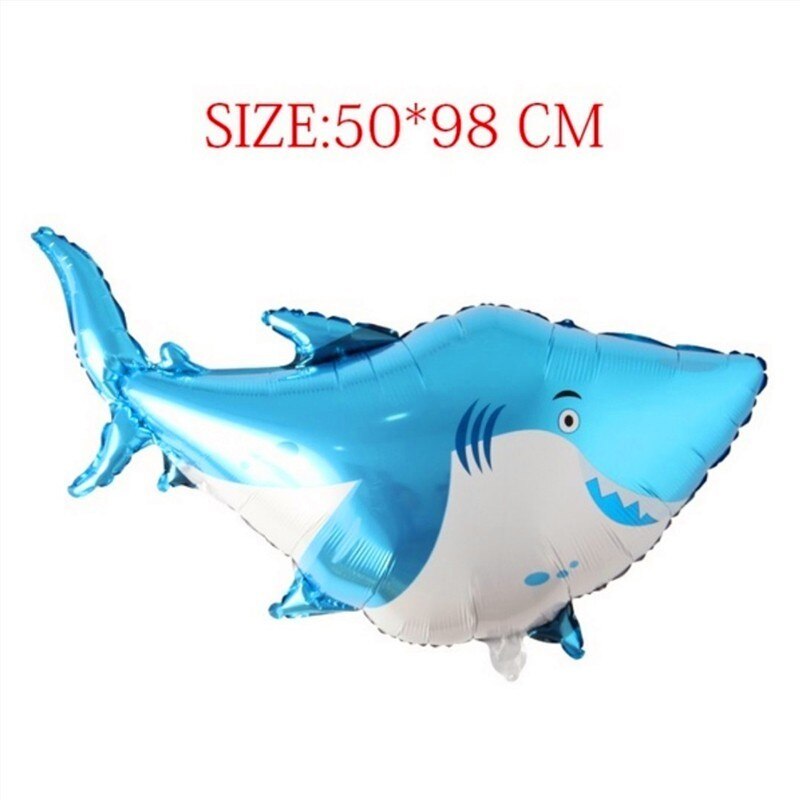 1 stk dyr folie balloner fødselsdagsdekorationer børn ocean fisk globos oppustelige legetøj baby shower animal party ballon: Blå haj