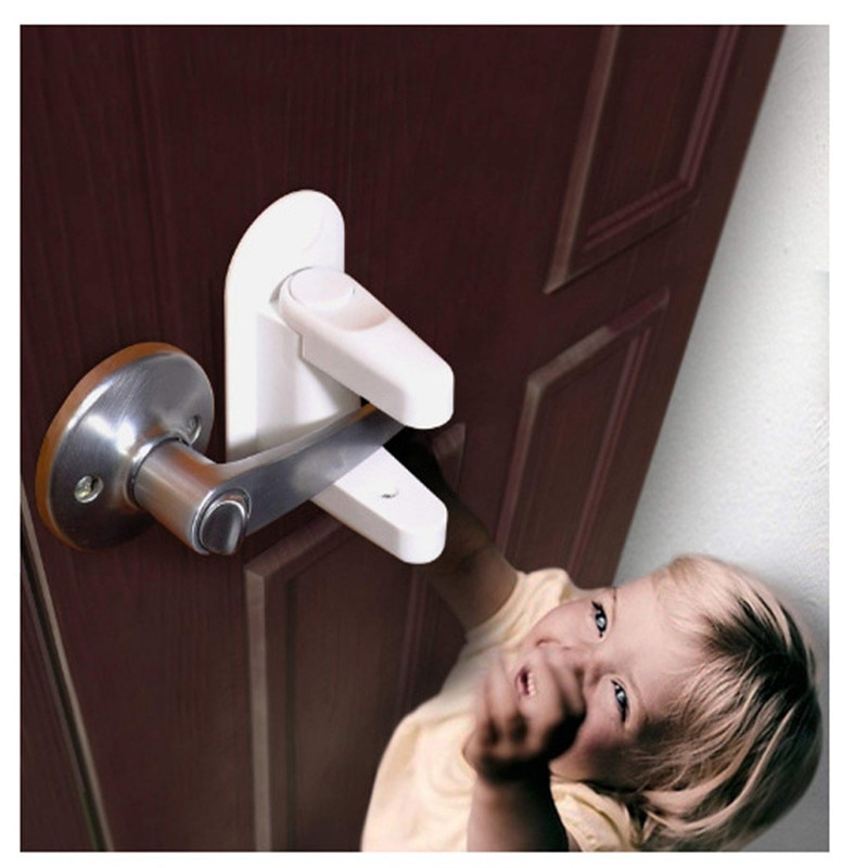 1 Pcs Kind Veiligheid Proof Deuren Baby Veiligheidsslot Deur Lever Lock 3M Lijm Deurkruk Compatibel Met Standaard